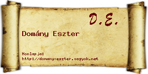 Domány Eszter névjegykártya
